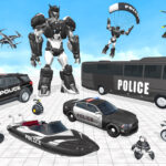 Police Bus Robot Car Games